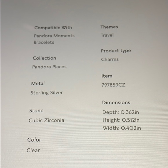 Pandora Jewelry New Pandora Backpack Charm 0 Authentic Poshmark